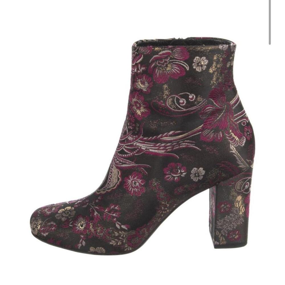 Floral Brocade Ankle Boots